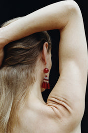 Flamenco Earrings in Carnelian