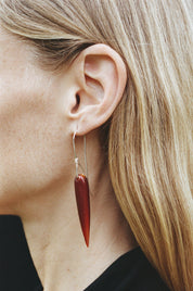 Spear Earrings in Carnelian