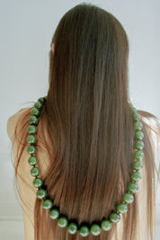 LONG JADE BOULE NECKLACE