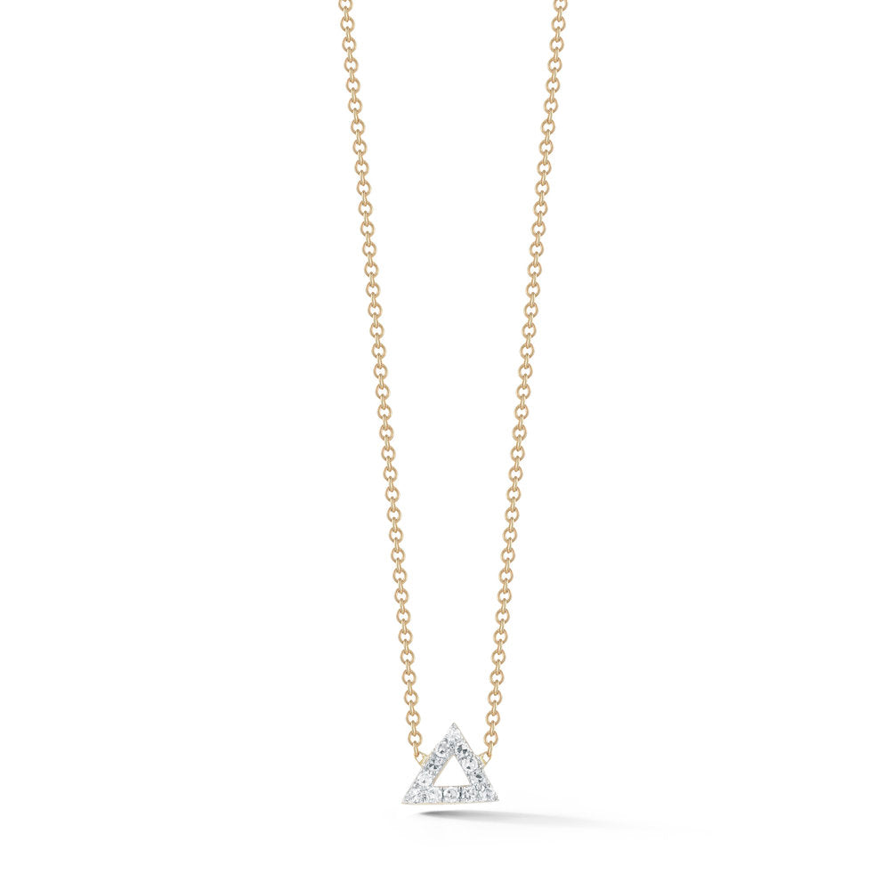 14kt Gold Mini Diamond Triangle Necklace