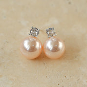 10mm Swarovsk Pearl Zirconia Stone Earrings