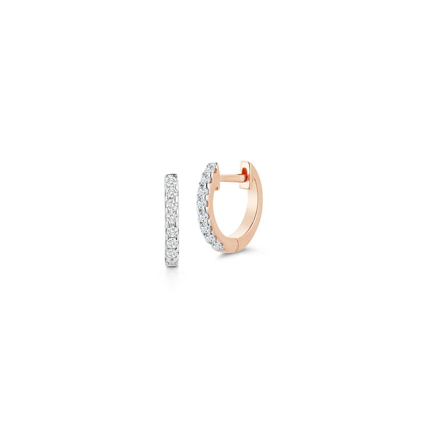 10mm Diamond Huggies - Rose Gold