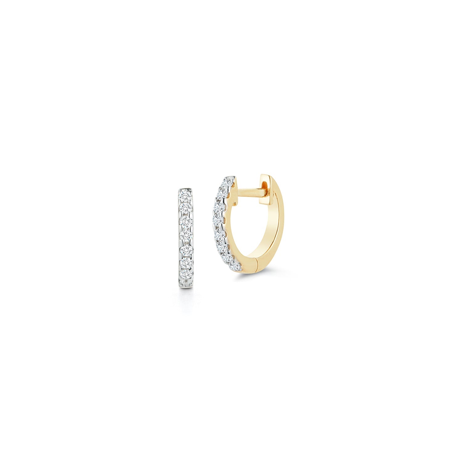 10mm Diamond Huggies - Yellow Gold