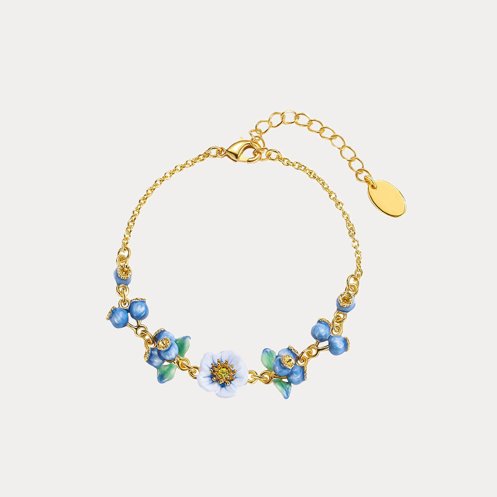 Enamel Flower Blueberry Bracelet