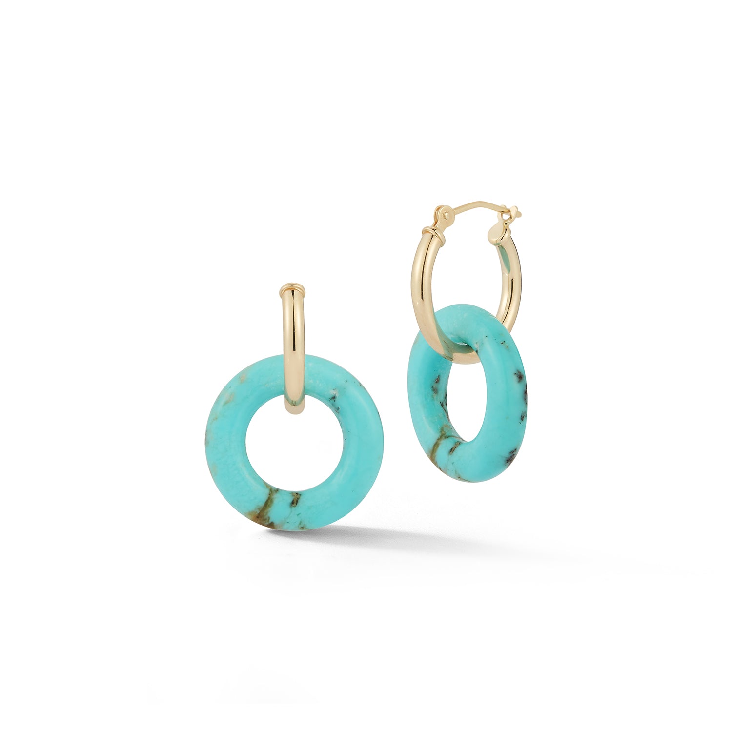 14kt Turquoise Donut Hoops