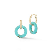 14kt Turquoise Donut Hoops