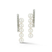 14kt Gold Diamond and Pearl Bypass Earring