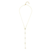 14kt Diamonds and Pearls Drizzle Lariat Necklace