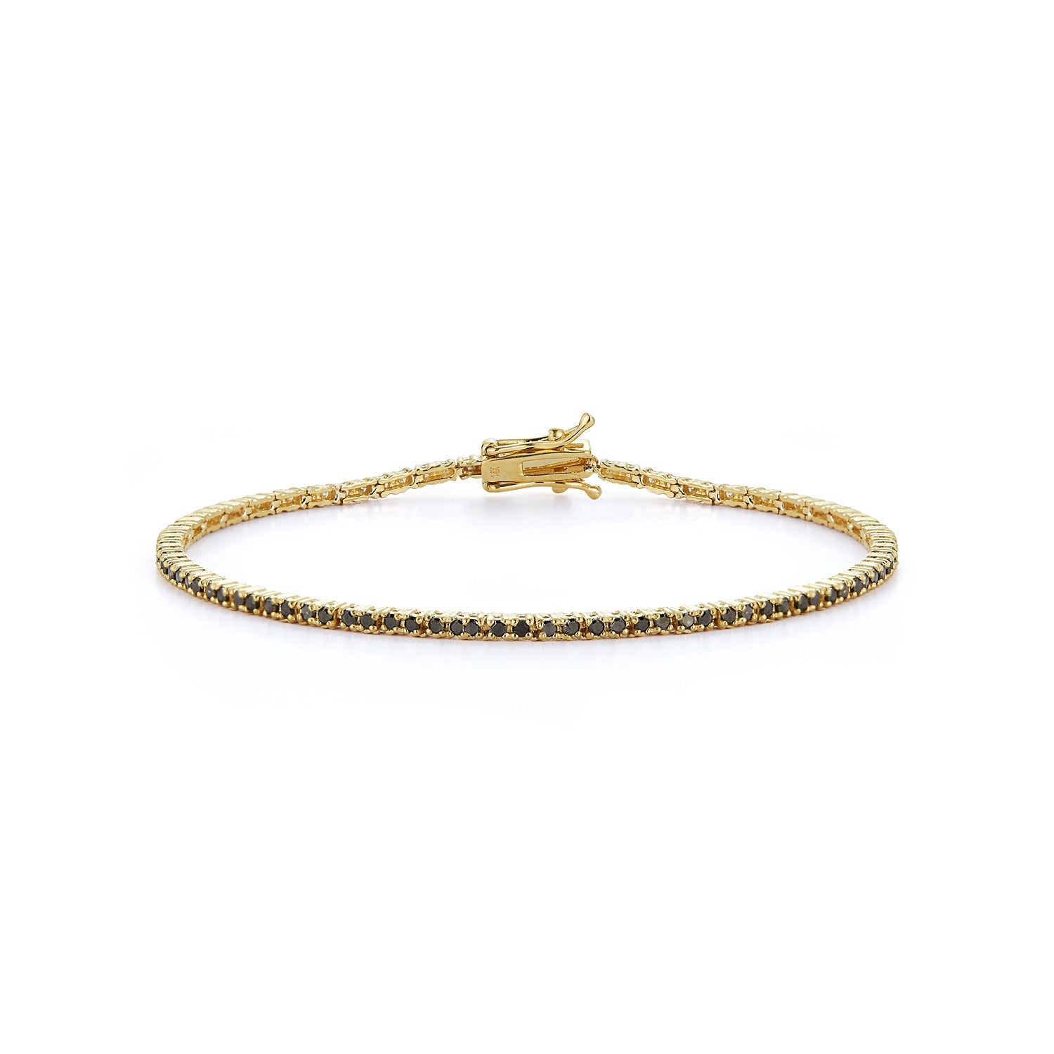 14kt Gold Black Diamond Tennis Bracelet