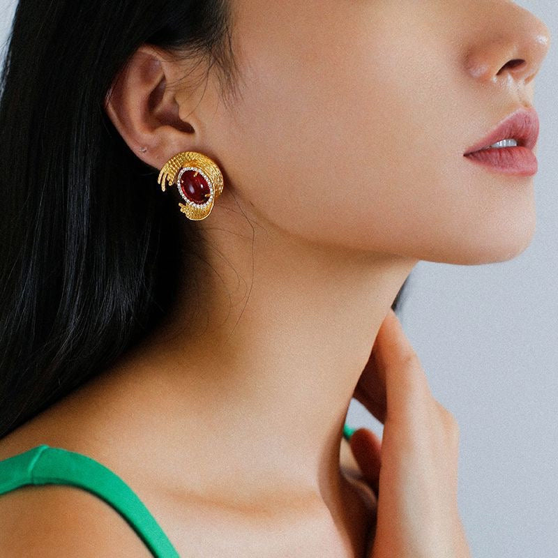 Courtly Geometric Gem Earrings