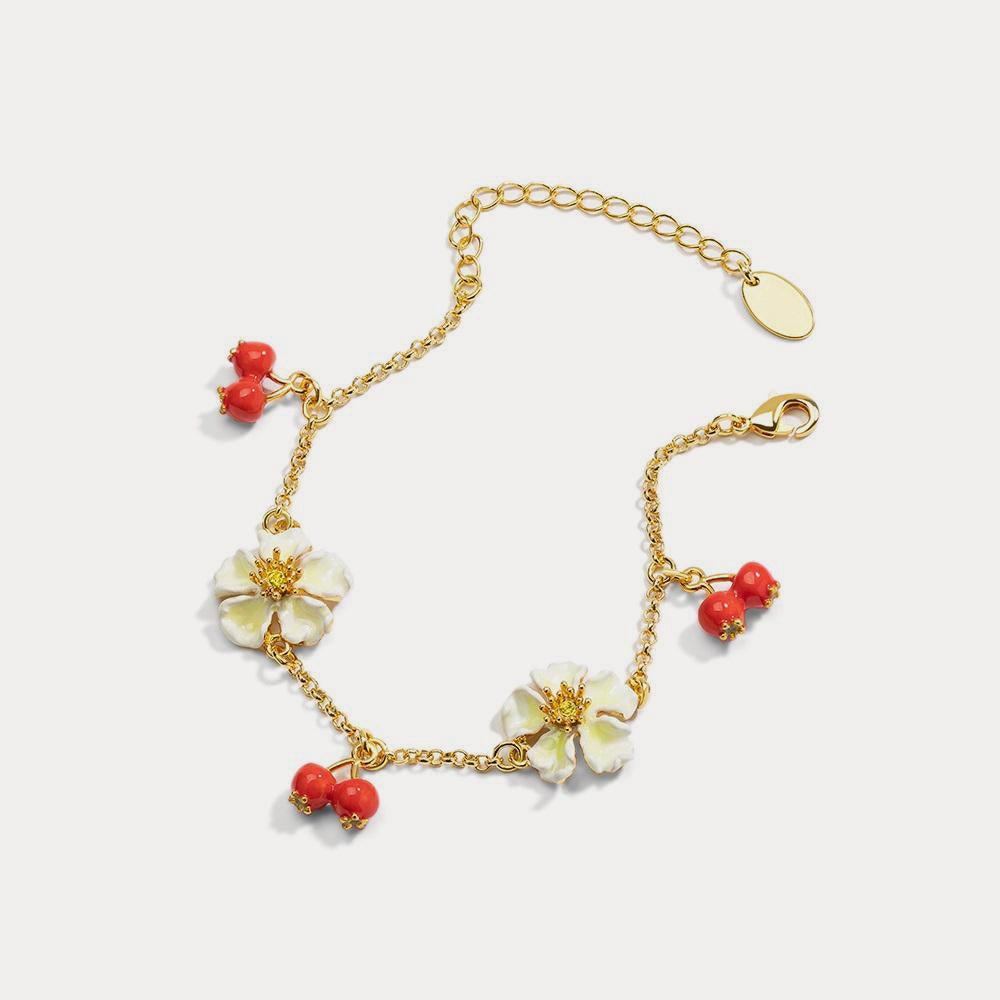 Cranberry Flowers Bracelet