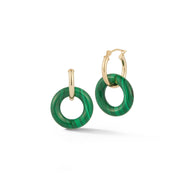 14kt Malachite Donut Hoops