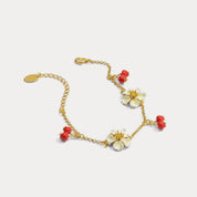 Cranberry Flowers Bracelet