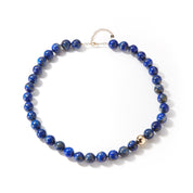 14kt Lapis with Gold Dot Necklace