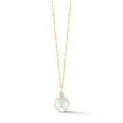 14kt Gold Pearl and Diamond Dot Necklace