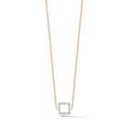 14kt Gold Mini Diamond Square Necklace