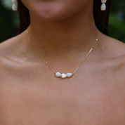 Triple White Pikake Necklace