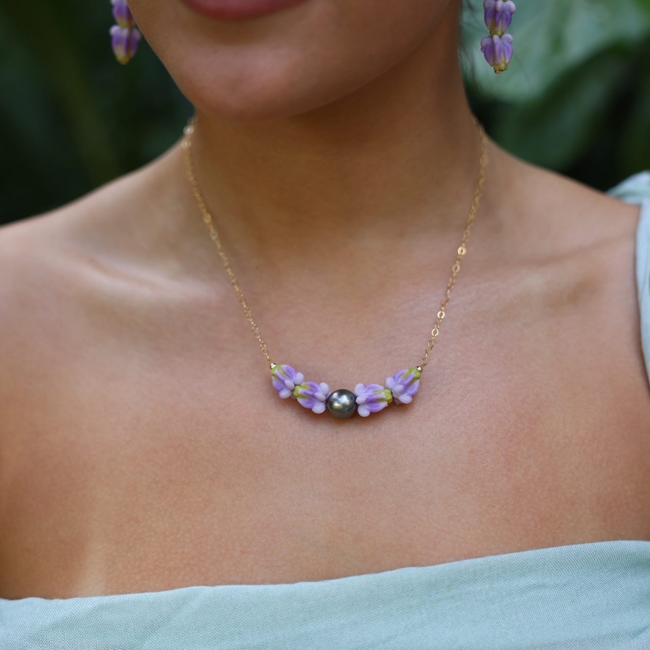 Purple Crown Tahitian Pearl Necklace