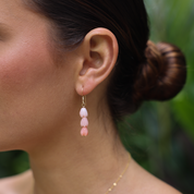 Triple Pink Pikake Drop Earrings