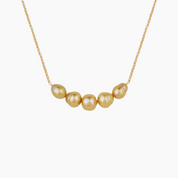 24kt Golden South Sea Pearl Bar Necklace