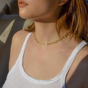 Modern Chain Paperclip Chic Gold Necklace