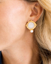 Dutch Coin and Pearl Studs