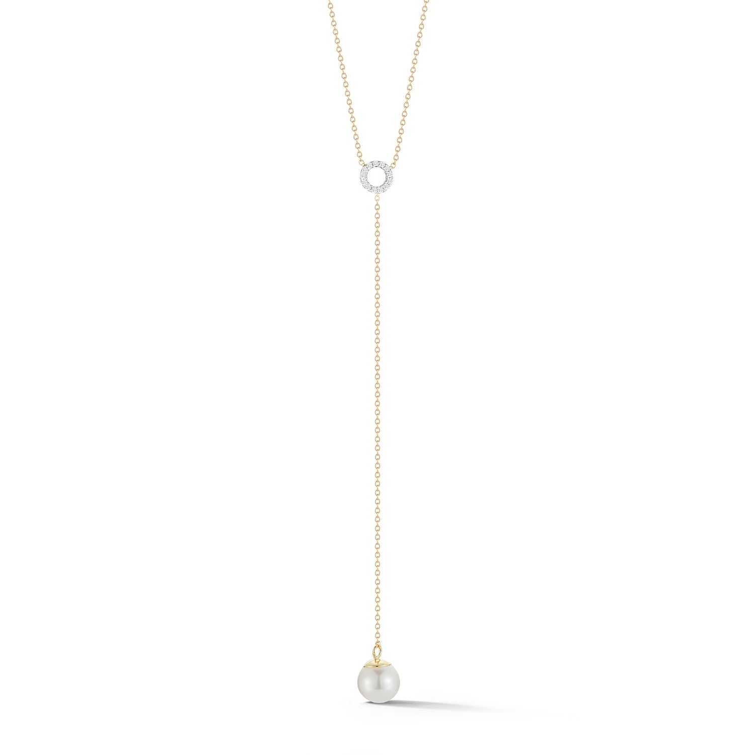 Circ Du Pearl Lariat with Diamonds