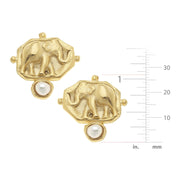 Elephant Intaglio Pearl Studs