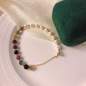 Colourful Gemstone Pearl Bracelet