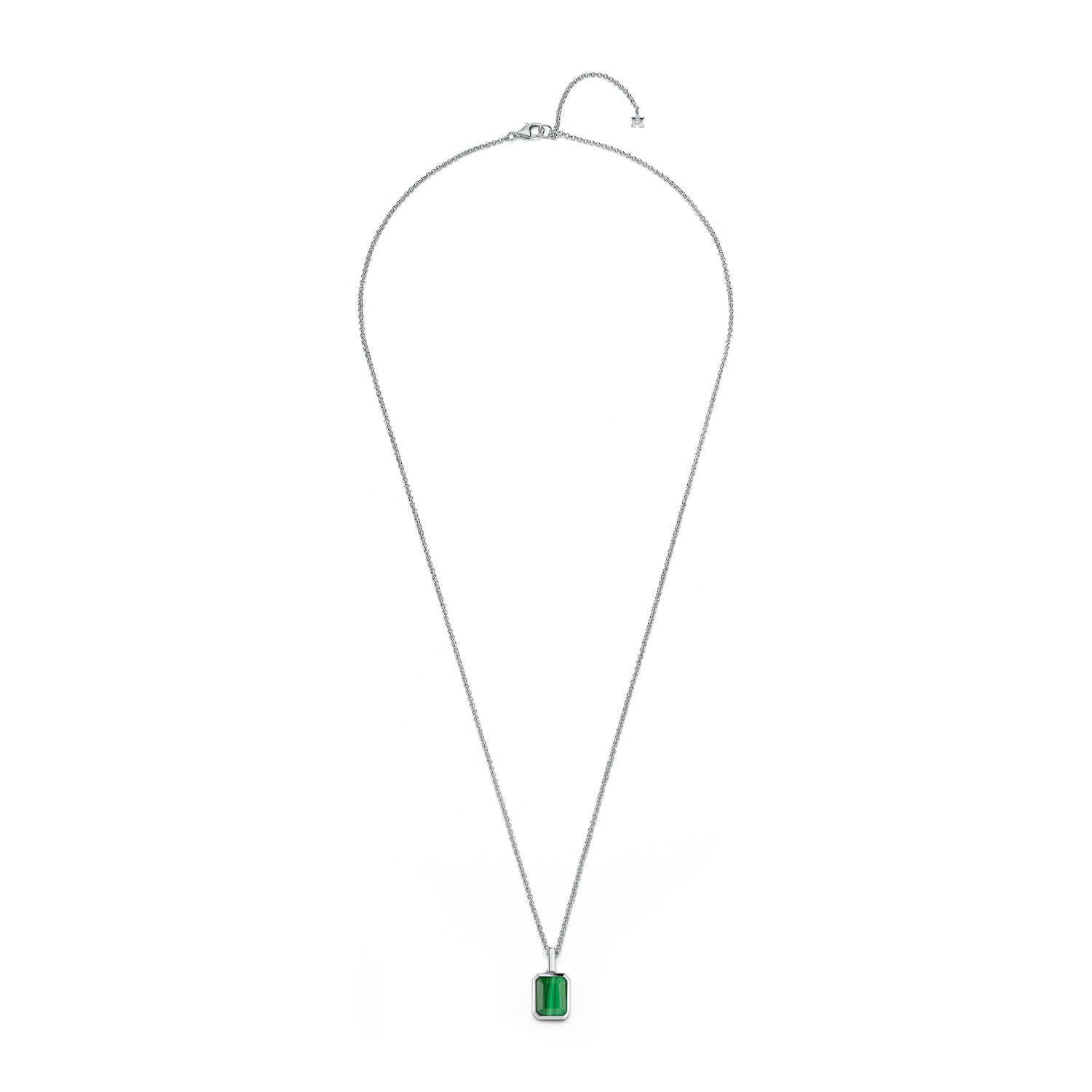 Emerald Cut Malachite Necklace