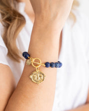 Gold Bee Intaglio Stone Bracelet