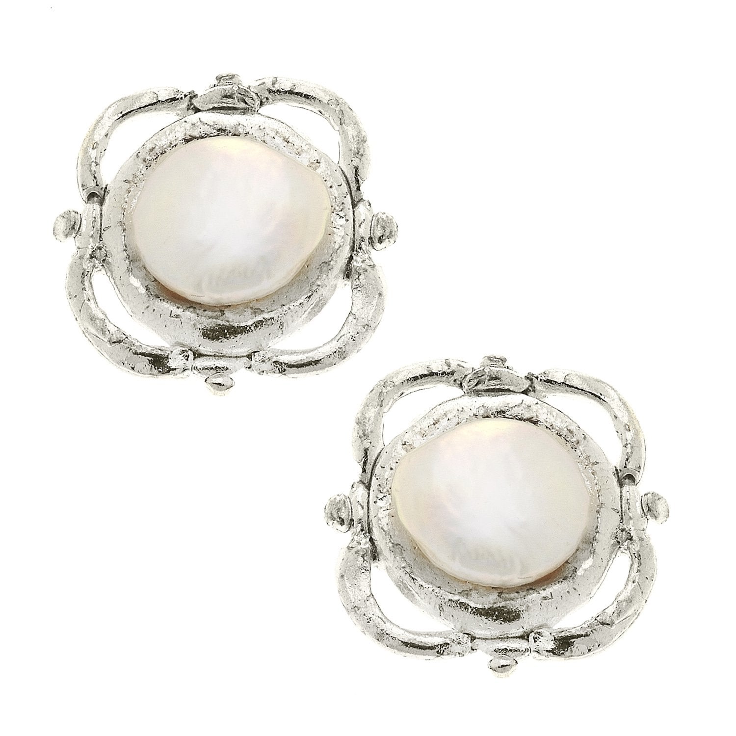 Pearl Scroll Studs