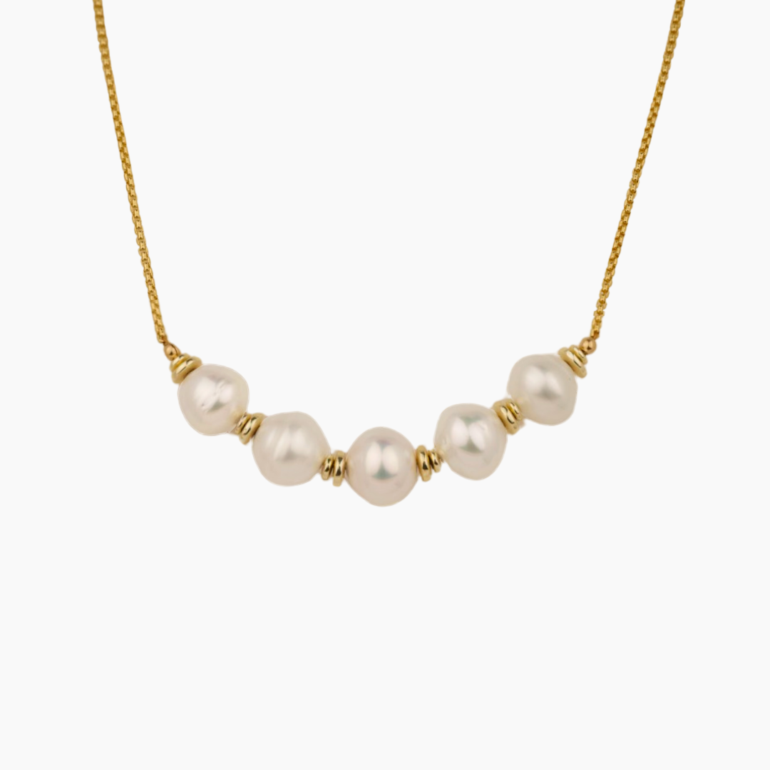 Royal White Golden Pearl Necklace