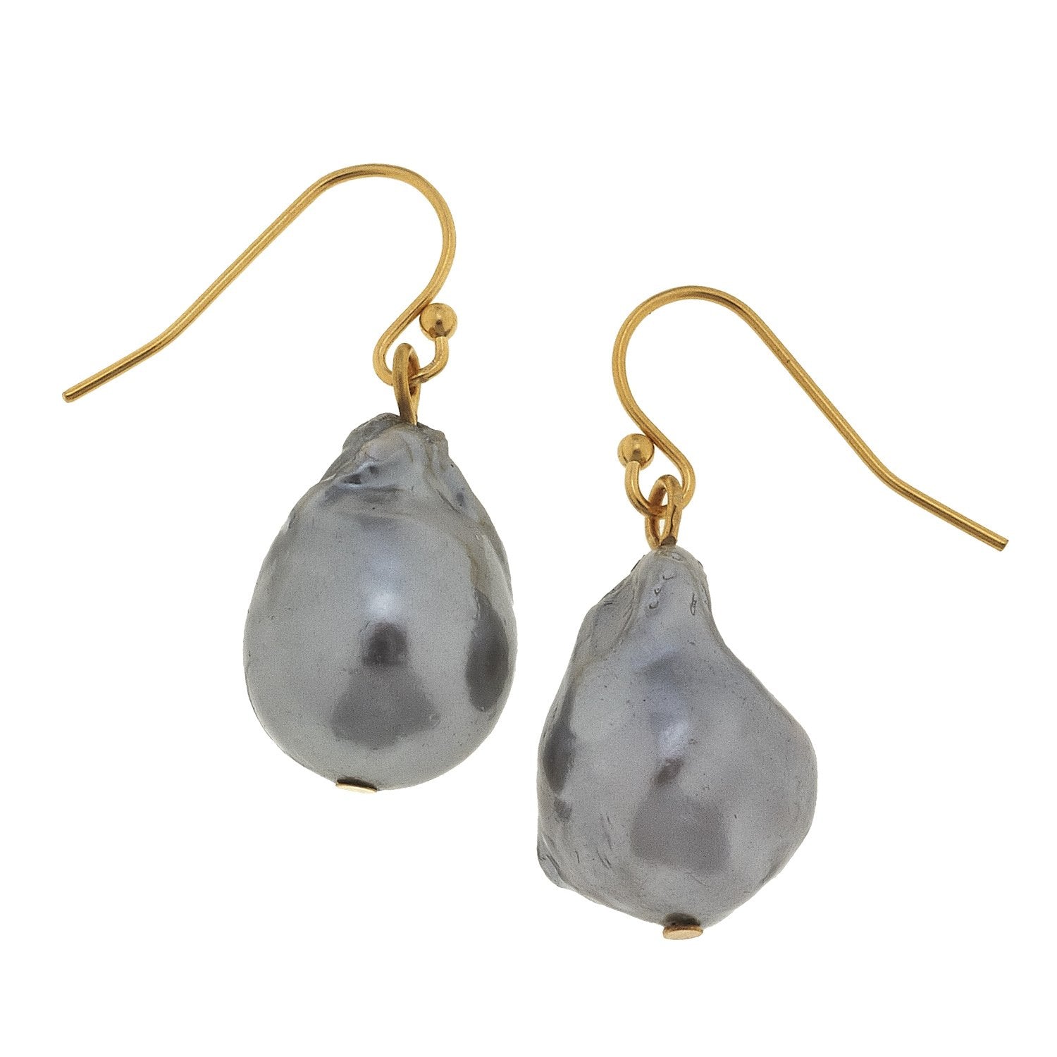 Grey Baroque Pearl Earrings