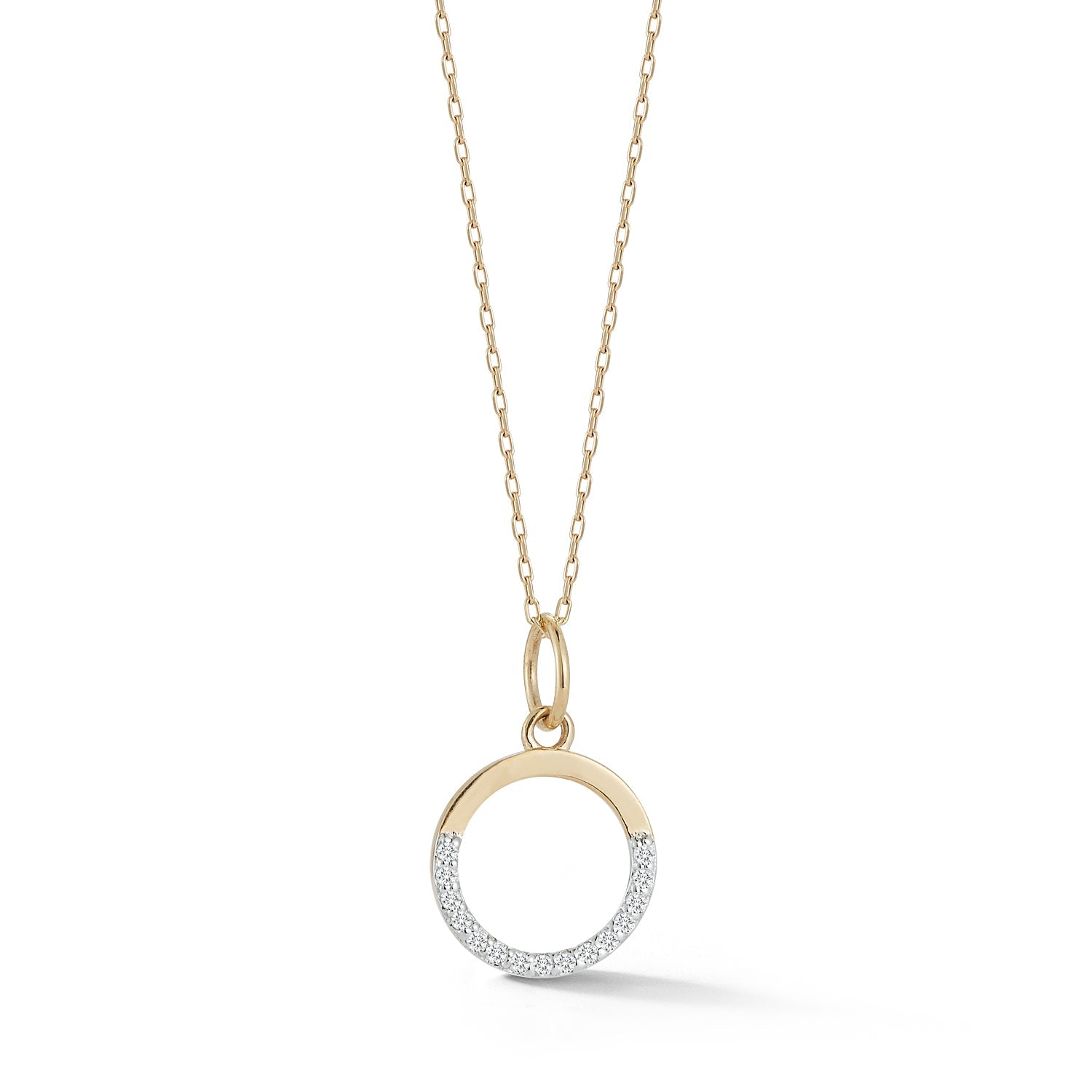 Small Half Moon pendant with diamonds