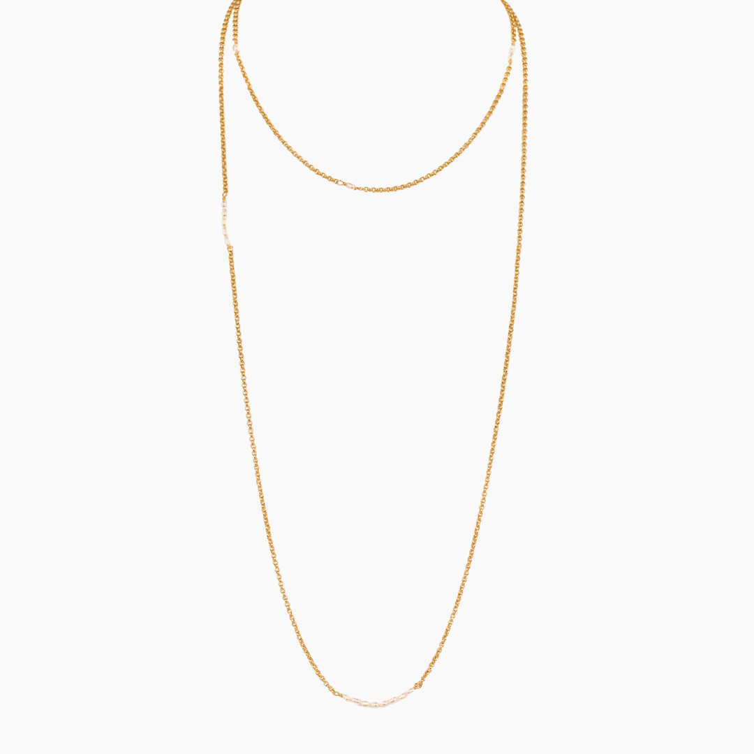 Golden Ratio White Keshi Pearl Necklace