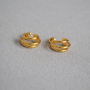 Triple C-Shape Hoop Earrings