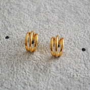 Triple C-Shape Hoop Earrings