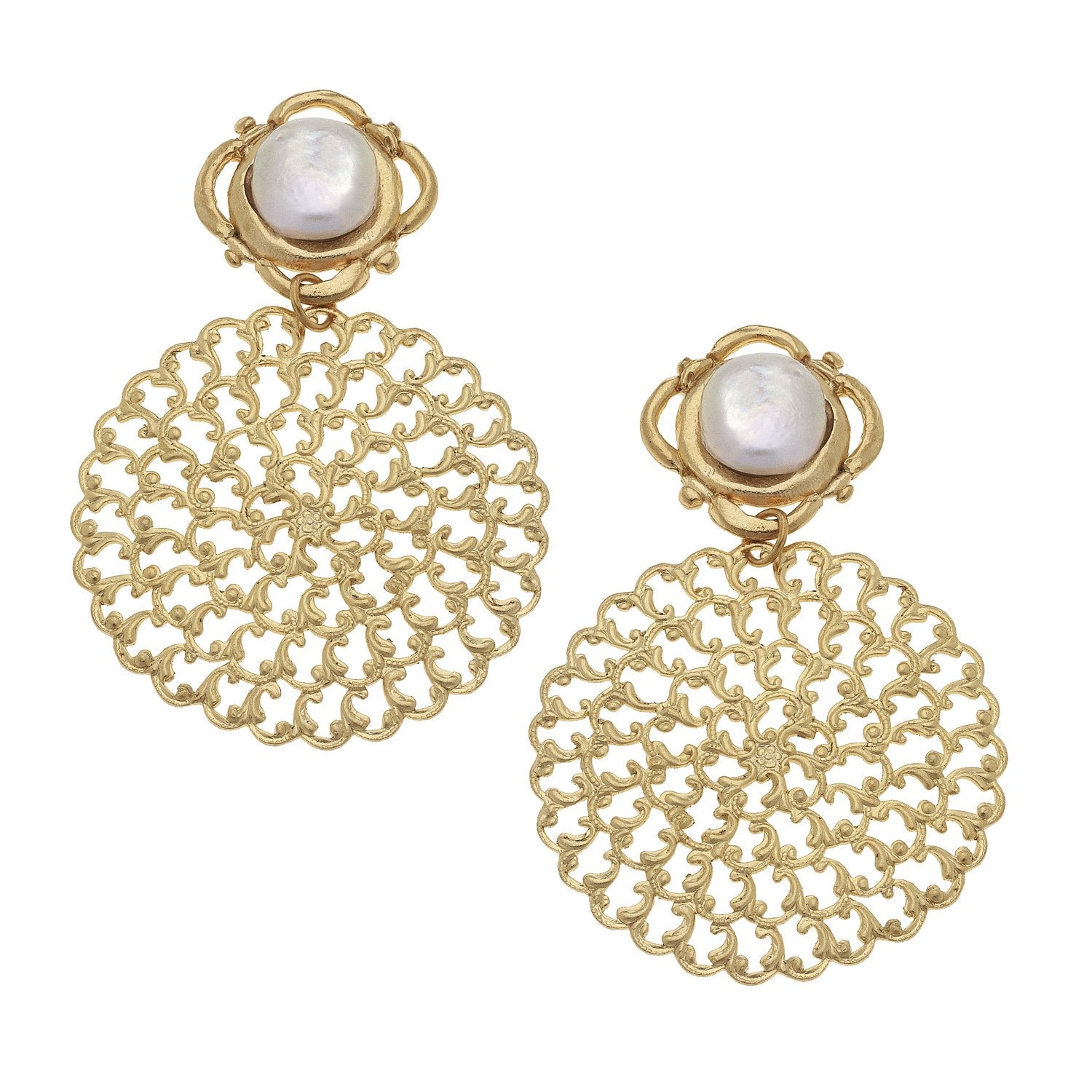 Pearl Filigree Earrings