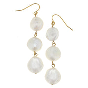 Triple Tier Pearl Drop Earrings