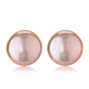 Coin Baroque Pearl Stud Earrings