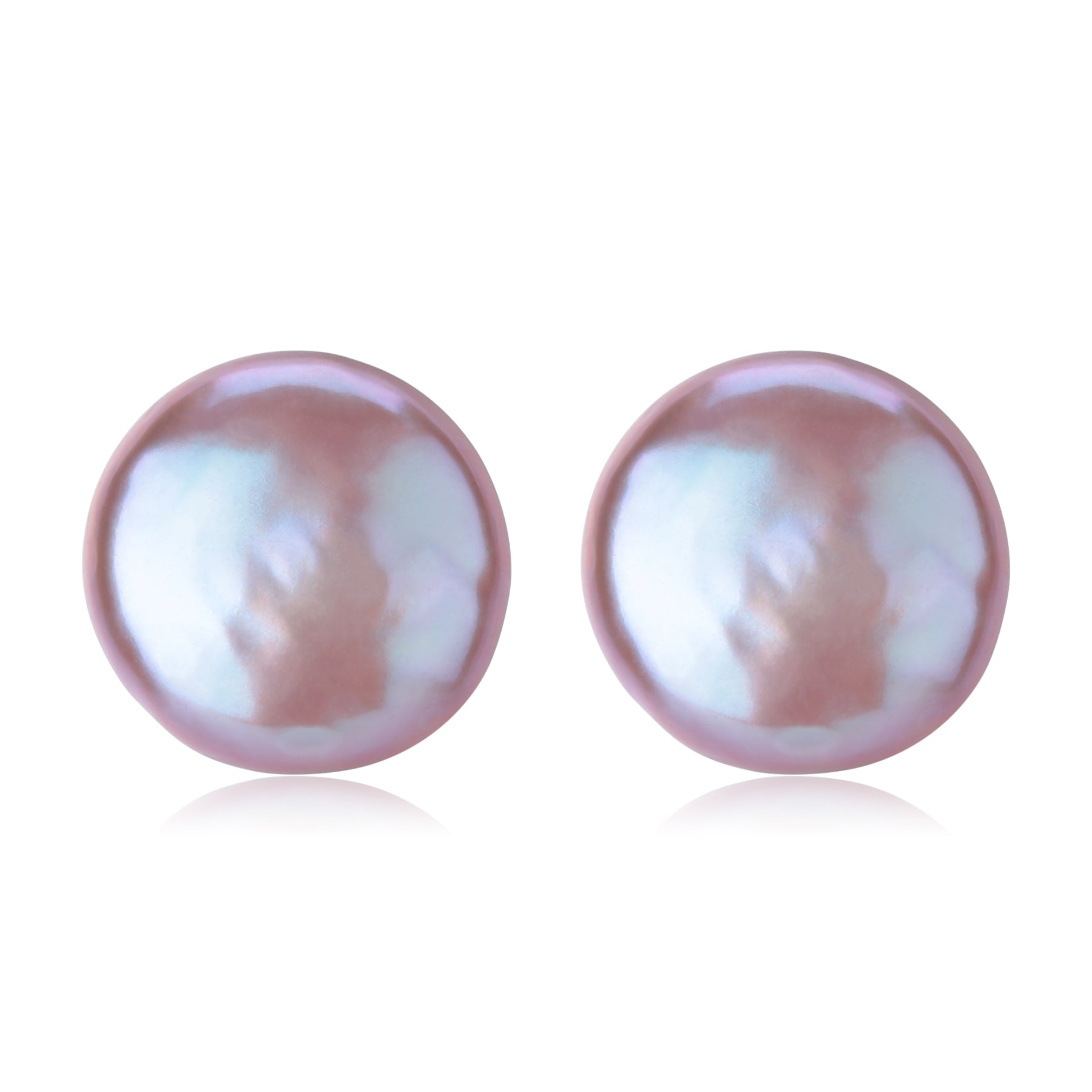 Coin Baroque Pearl Stud Earrings