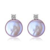 Sasha Coin Baroque Pearl Stud Earrings