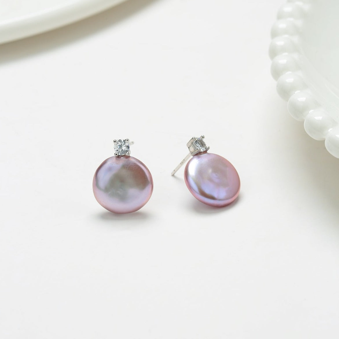 Sasha Coin Baroque Pearl Stud Earrings