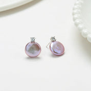 Sasha Coin Baroque Pearl Stud Earrings