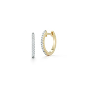 12mm Diamond Huggies - Yellow Gold