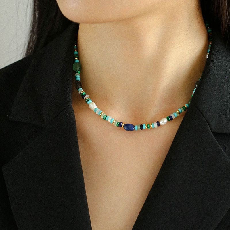 Multicolor Onyx Beads Necklace