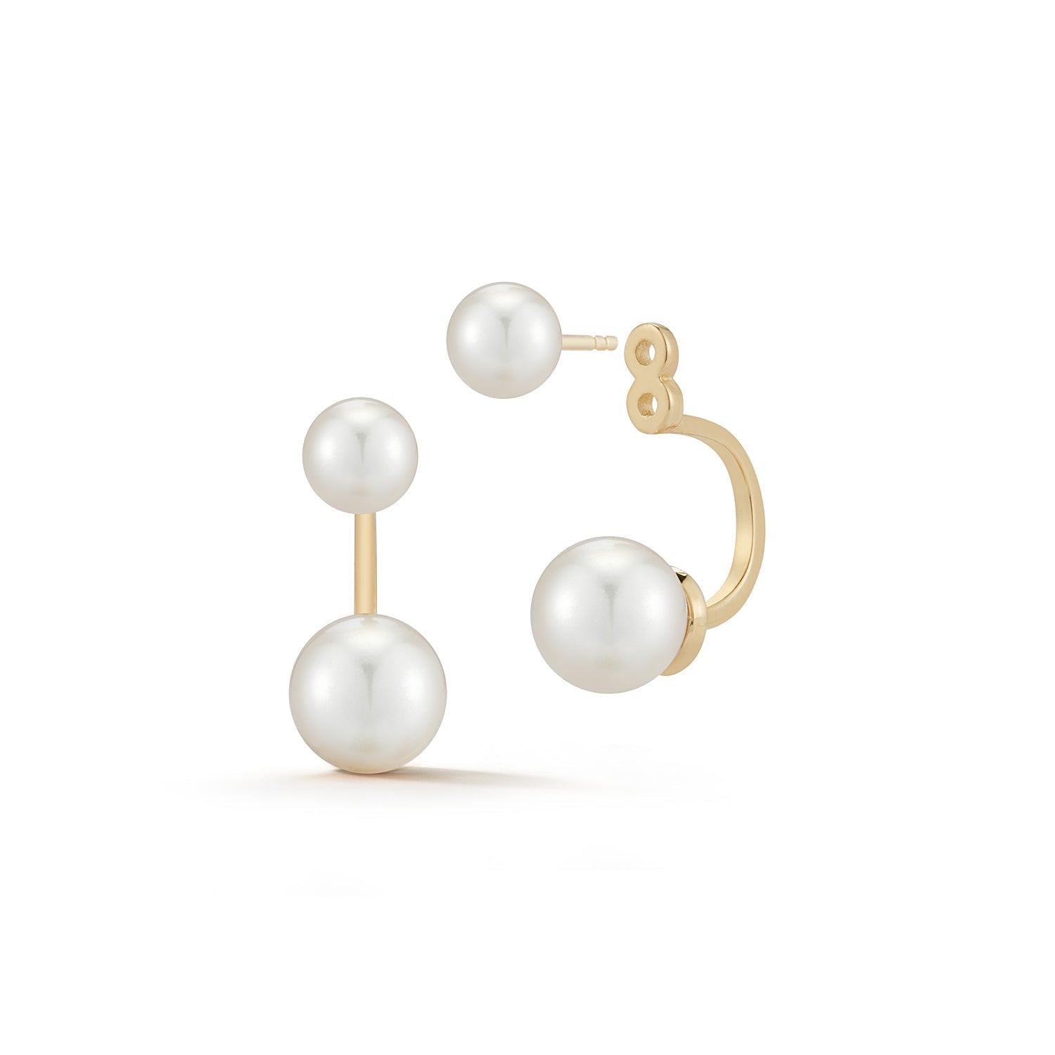 14kt Gold Pearl Ear Jacket Earrings