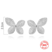 Zirconia Butterfly Flower & Leaf Full Diamond Earrings