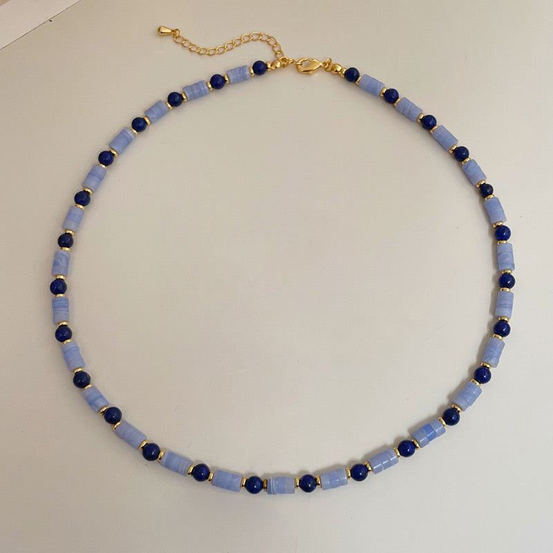 Blue Natural Lapis Beaded Gemstone Necklace (Purchase individually)